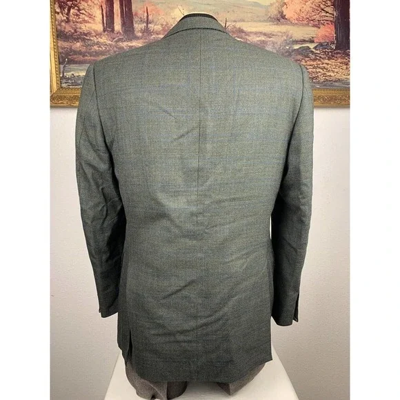 40R Ermenegildo Zegna Green‎ Check Sport Coat - Suit Jacket - Picture 10 of 14